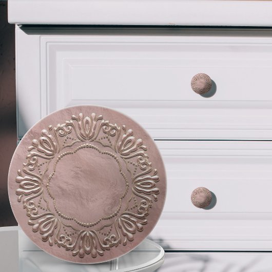Blozend Roze Gouden Sierlijst Keramische Knop