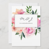 Blozend Roze & Grijs Bloemig Botanisch Trouw V2 Kaart (Achterkant)
