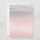 Blozend Roze Grijs Modern Waterverf Bruidsdouche Kaart (Achterkant)