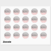 Blozend Roze & Grijs Modern Waterverf Ombre Ronde Sticker (Vel)
