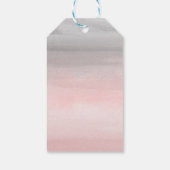 Blozend Roze & Grijs Moderne Waterverf Ombre Cadeaulabel (Achterkant)