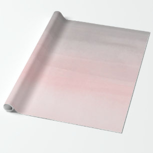 Blozend Roze & Grijs Moderne Waterverf Ombre Glam Cadeaupapier