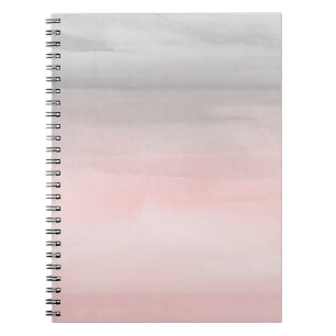 Blozend Roze & Grijs Moderne Waterverf Ombre Glam Notitieboek