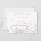 Blozend Roze, Grijs, Witte Abstracte Bloemen RSVP  (Voorkant)