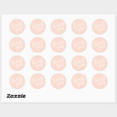 Blozend Roze Handgeschreven Script Bedankt Ronde Sticker (Vel)