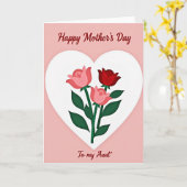 Blozend Roze Hart Moederkaart Kaart (Gele Bloem)