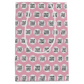 Blozend Roze Herhalend Zakelijk Logo Medium Cadeauzakje (Voorkant)
