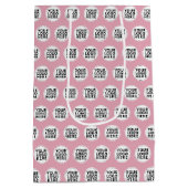 Blozend Roze Herhalend Zakelijk Logo Medium Cadeauzakje (Achterkant)