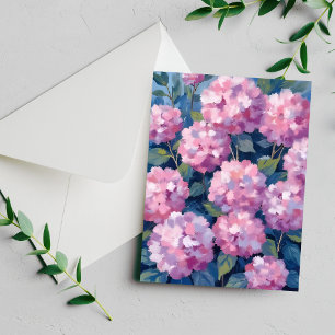 Blozend Roze Hortensia Bloemschildering met Waterv