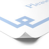 Blozend Roze & Lichtblauwe Chinoiserie Bruidsdouch Poster (Hoek)