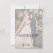 Blozend Roze Liefde & Dank Drie Foto Huwelijk Kaart (Achterkant)