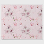 Blozend Roze Magnolia Bloemenschildering in Waterv Cadeaupapier (Vlak)