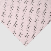 Blozend Roze Meneer en Mevrouw Klassiek Script Cal Tissuepapier (Detail)