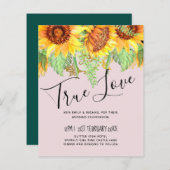 Blozend Roze met Zonnebloemen Trouwbudget (Voorkant / Achterkant)