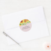 Blozend Roze met Zonnebloemen Trouwbudget Ronde Sticker (Envelop)