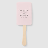 Blozend Roze Minimalistisch Trouwprogramma Handwaaier (Voorkant)