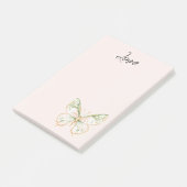 Blozend Roze Mint Groen Goud Vlinder Liefde Post-it® Notes (Schuin)