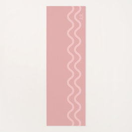 Blozend Roze Moderne Minimalistische Golvende Lijn Yogamat