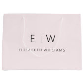 Blozend Roze Moderne Minimalistische Monogram Naam Groot Cadeauzakje (Voorkant)