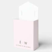Blozend Roze Moderne Minimalistische Monogramnaam Bedankdoosjes (Geopend)
