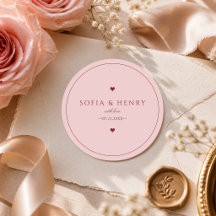 Blozend Roze Moderne Minimalistische Trouwstickers