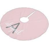 Blozend Roze Moderne Monogram Kerstboom Rok (Gekanteld)