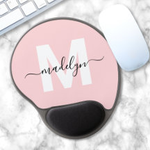 Blozend Roze Moderne Script Naam Monogram