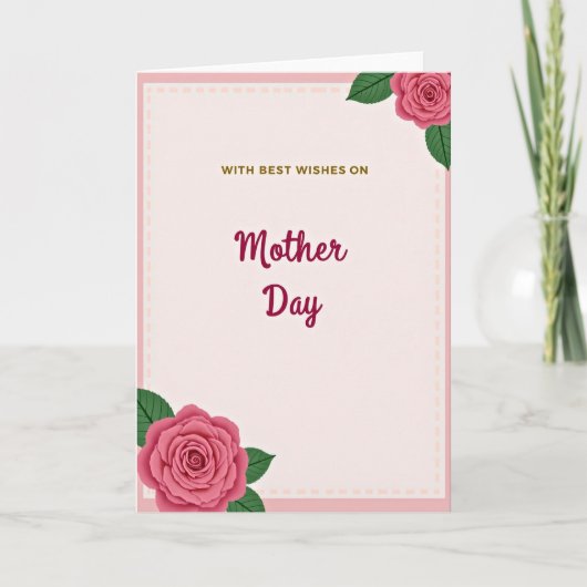 Blozend Roze Moederdag Bloemkaart Kaart (Voorkant)