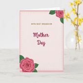 Blozend Roze Moederdag Bloemkaart Kaart (Gele Bloem)