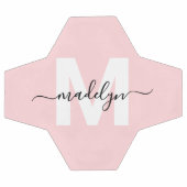 Blozend Roze Naam Monogram Voetbal (Enkel)