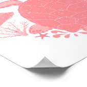 Blozend Roze Oceaan Scene Vissen en Schildpadden Poster (Hoek)