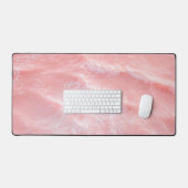 Blozend Roze Oceaangolven Abstract Patroon Bureaumat (Keyboard & Muis)