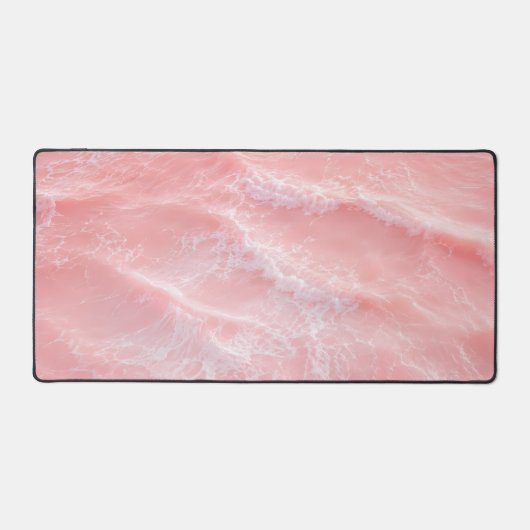 Blozend Roze Oceaangolven Abstract Patroon Bureaumat (Voorkant)