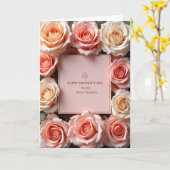Blozend Roze Oma Dag Kaart (Gele Bloem)