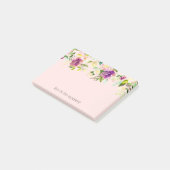 Blozend Roze Paarse Waterverf Bloem Post-it® Notes (Schuin)