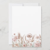 Blozend Roze Pampas Bloem Boho Bruidsdouche Kaart (Achterkant)