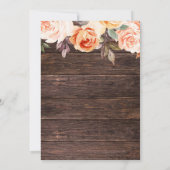 Blozend Roze & Perzik Bloemige Houten Afstuderen Kaart (Achterkant)