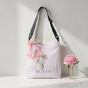 Blozend Roze Pioen Bloemmotief Elegante Waterver Crossbody Tas