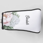 Blozend Roze Pioenroos Persoonlijk Golfheadcover (Voorkant)