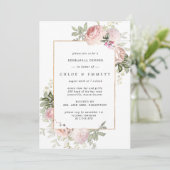 Blozend Roze Roos Bloemrijke Oefenavond Eten Kaart (Staand voorkant)