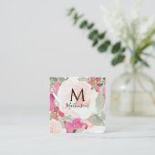 Blozend Roze Salie Waterverf Bloemige Bruiloft Informatiekaartje (Staand voorkant)