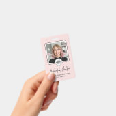 Blozend Roze Schrift Logo Foto Make-up Badge (Handheld)