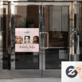 Blozend Roze Schrift Logo Foto Make-up Studio Raam Raamsticker (Kantoordeur)