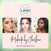 Blozend Roze Schrift Logo Foto Make-up Studio Raam Raamsticker (Vel 3)