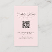 Blozend Roze Script Sociaal Icoon QR Code Foto Mak Visitekaartje (Achterkant)