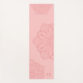 Blozend Roze Sieraad Moderne Mandala Met Initialen Yogamat