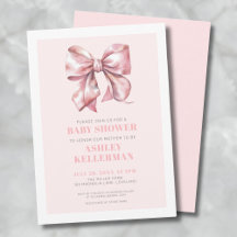 Blozend Roze Strik Baby Shower