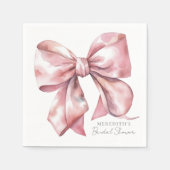 Blozend Roze Strik Bruidsdouche Servet (Voorkant)