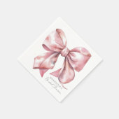 Blozend Roze Strik Bruidsfeest Servet (Hoek)