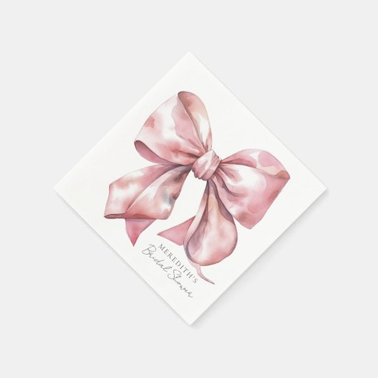 Blozend Roze Strik Bruidsfeest Servet (Hoek)